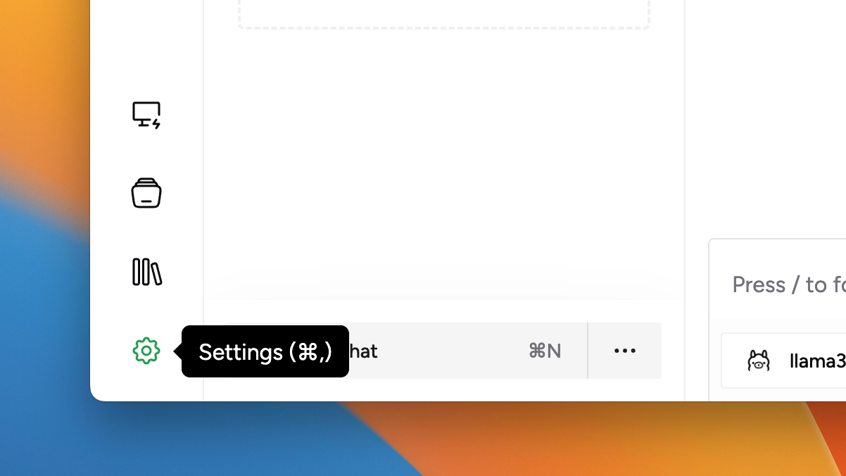 Open Settings