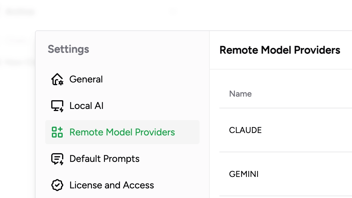 Go to Remote Model Providers